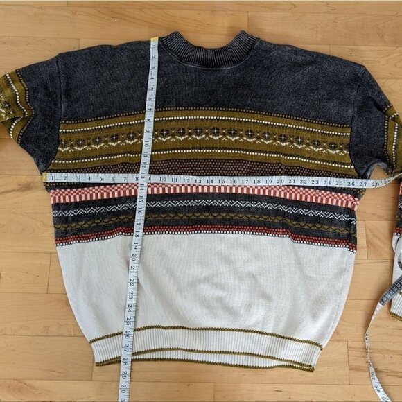 VINTAGE daddy dad granddad 80s 90s cotton sweaters abstract print XL @M - Picture 7 of 10